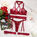 Halter Bra Four-Piece Lingerie Set