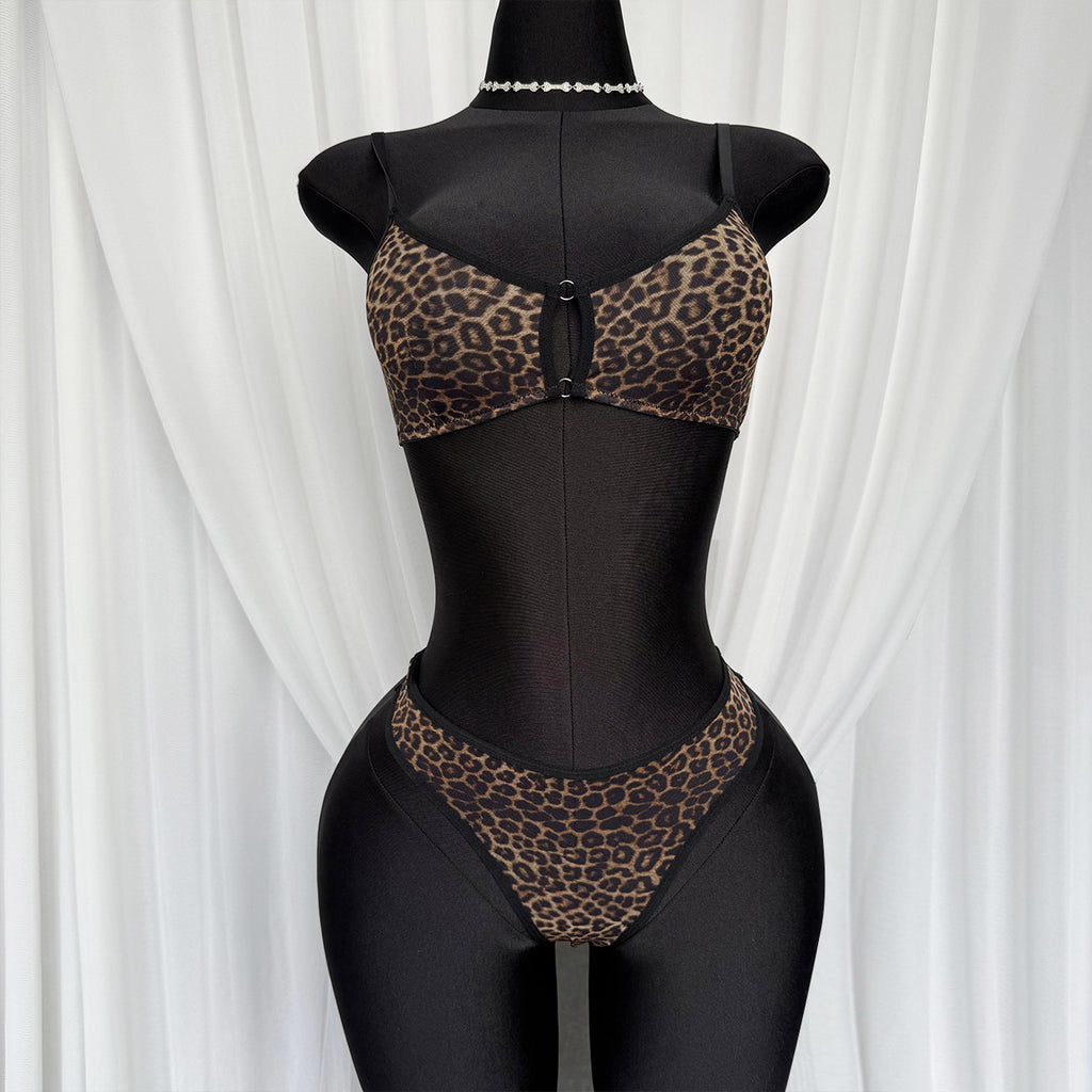 Leopard Print French Bra Ultra-Thin