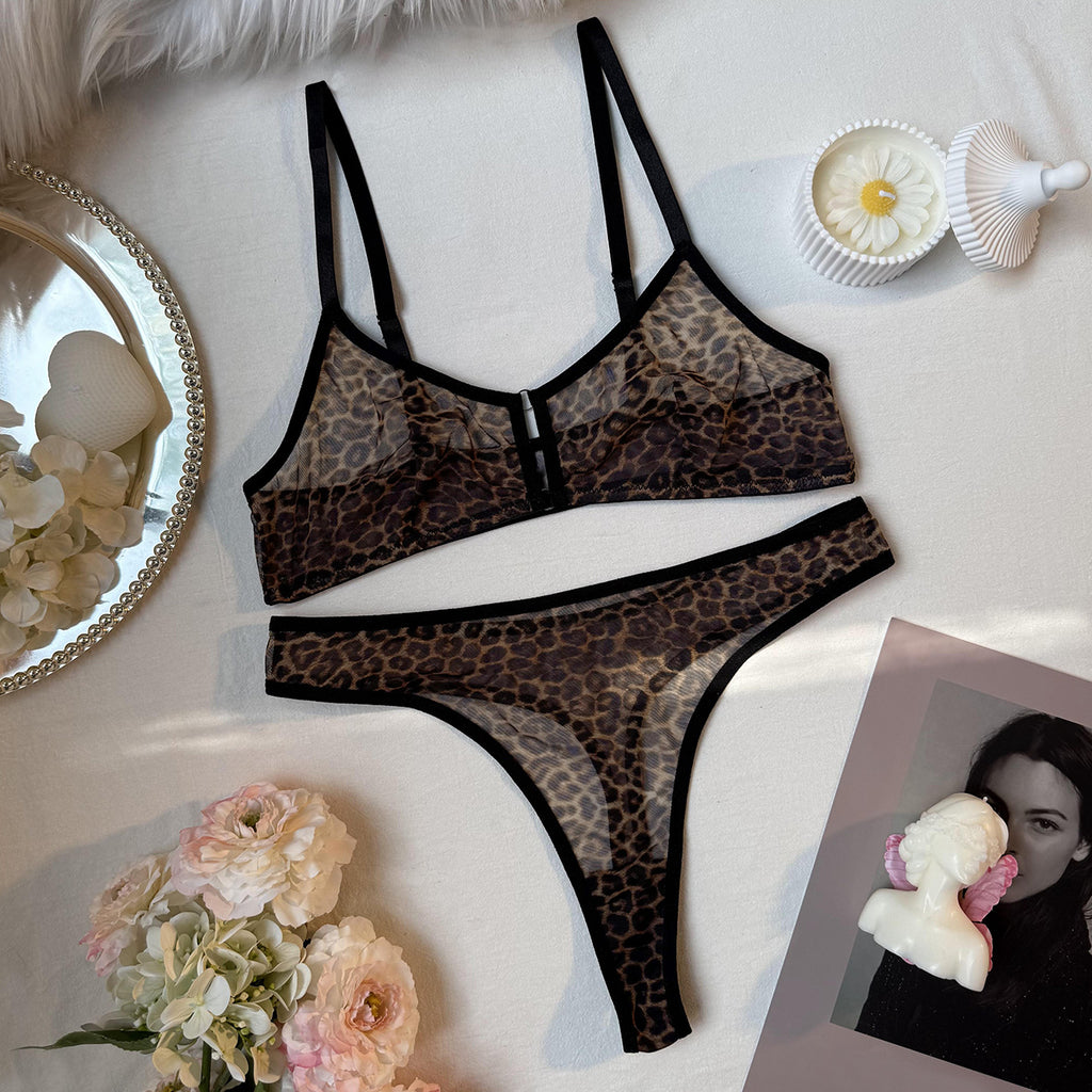 Leopard Print French Bra Ultra-Thin